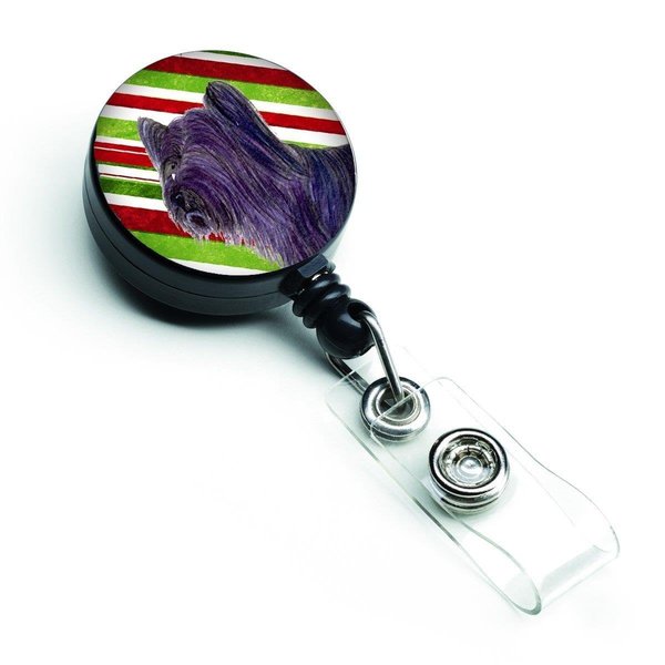 Teachers Aid Skye Terrier Candy Cane Holiday Christmas Retractable Badge Reel TE727628
